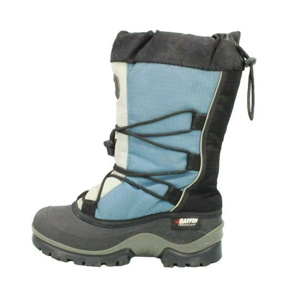 Baffin Shoes - Baffin Technology Blue Nylon Lace Up Pull On Snow Boots Size 6 Wide